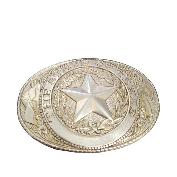 The State of Texas Lone Star Solid Metal Oval Belt Buckle - Picture 7 of 8